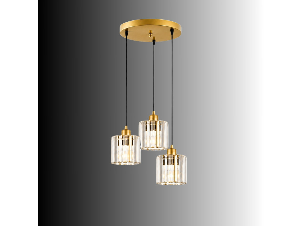 Metalen kroonluchter "Yakops" - 37 x 37 x 85 cm - Geel