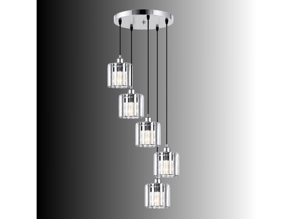 Metalen kroonluchter "Yakops" - 47 x 47 x 105 cm - Grijs