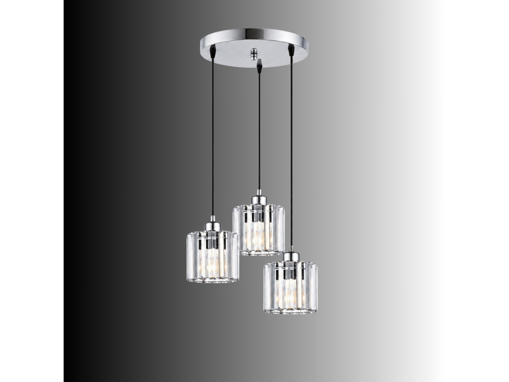 Metalen kroonluchter "Yakops" - 37 x 37 x 85 cm - Grijs