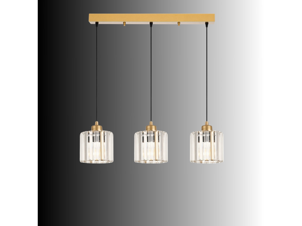 Metalen kroonluchter "Yakops" - 65 x 13 x 105 cm - Geel