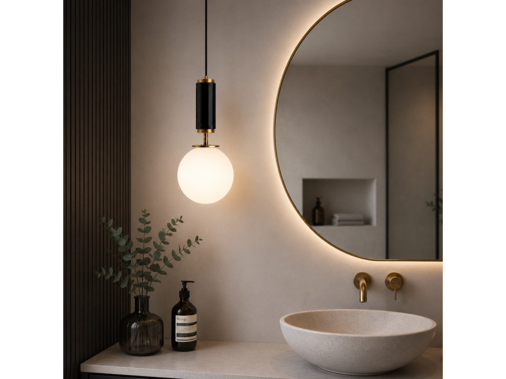 Metalen hanglamp "Moira" - 15 x 15 x 120 cm - Zwart