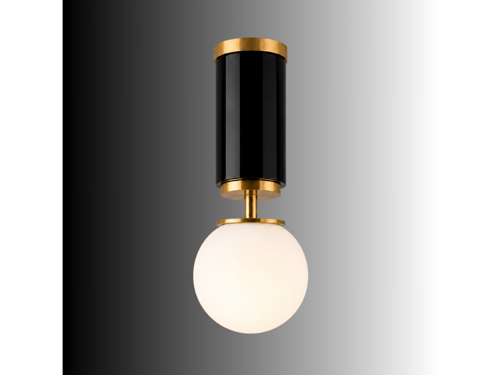 Metalen plafondlamp "Moira" - 15 x 15 x 38 cm - Zwart