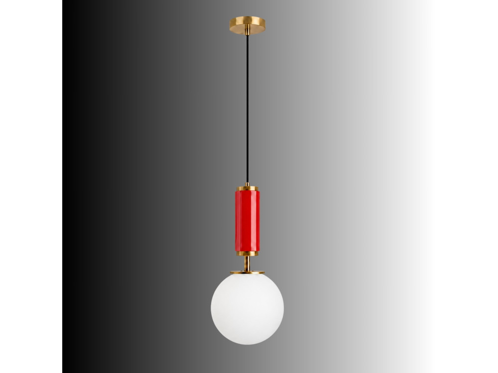 Metalen hanglamp "Moira" - 15 x 15 x 120 cm - Rood