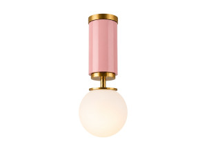 Metalen plafondlamp "Moira" - 15 x 15 x 38 cm - Roze