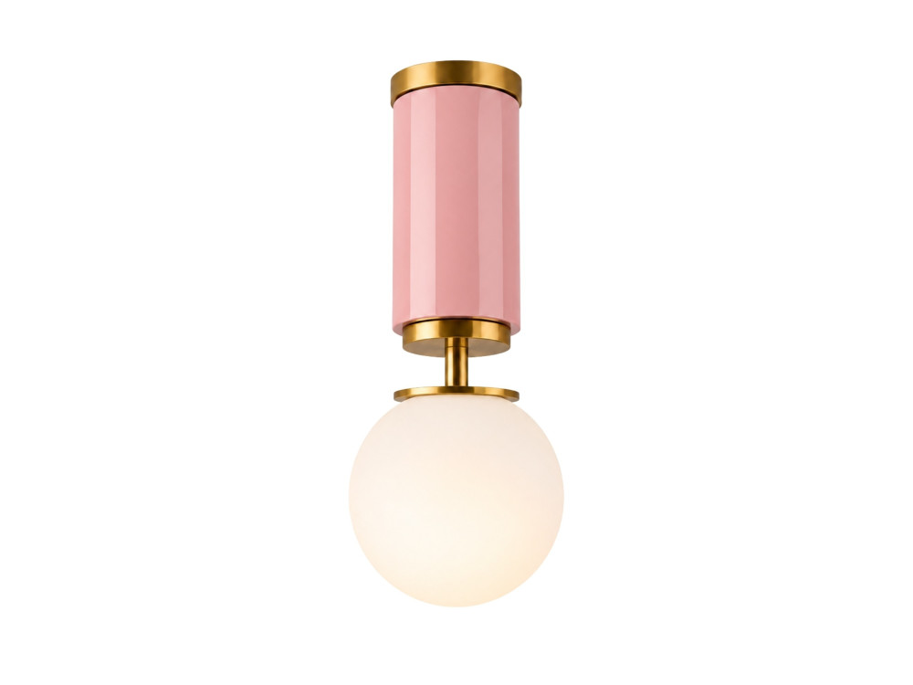 Metalen plafondlamp "Moira" - 15 x 15 x 38 cm - Roze