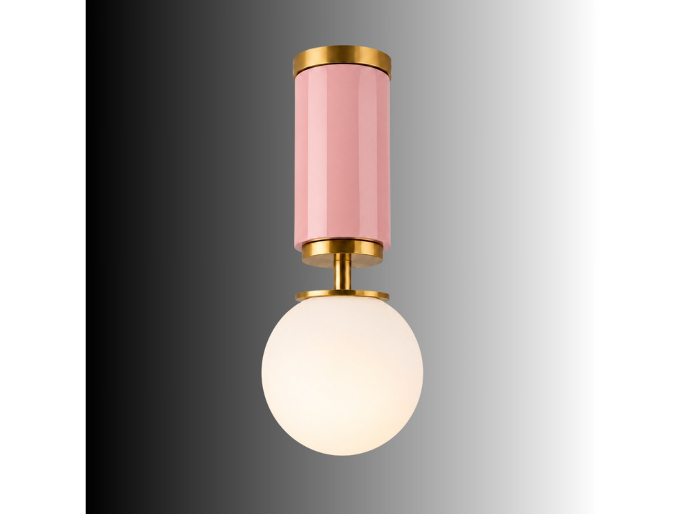 Metalen plafondlamp "Moira" - 15 x 15 x 38 cm - Roze