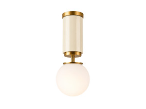 Metalen plafondlamp "Moira" - 15 x 15 x 38 cm - Beige