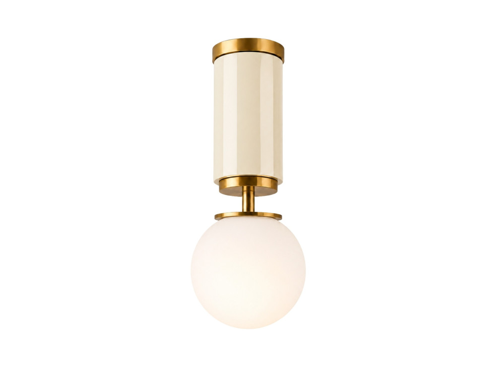 Metalen plafondlamp "Moira" - 15 x 15 x 38 cm - Beige