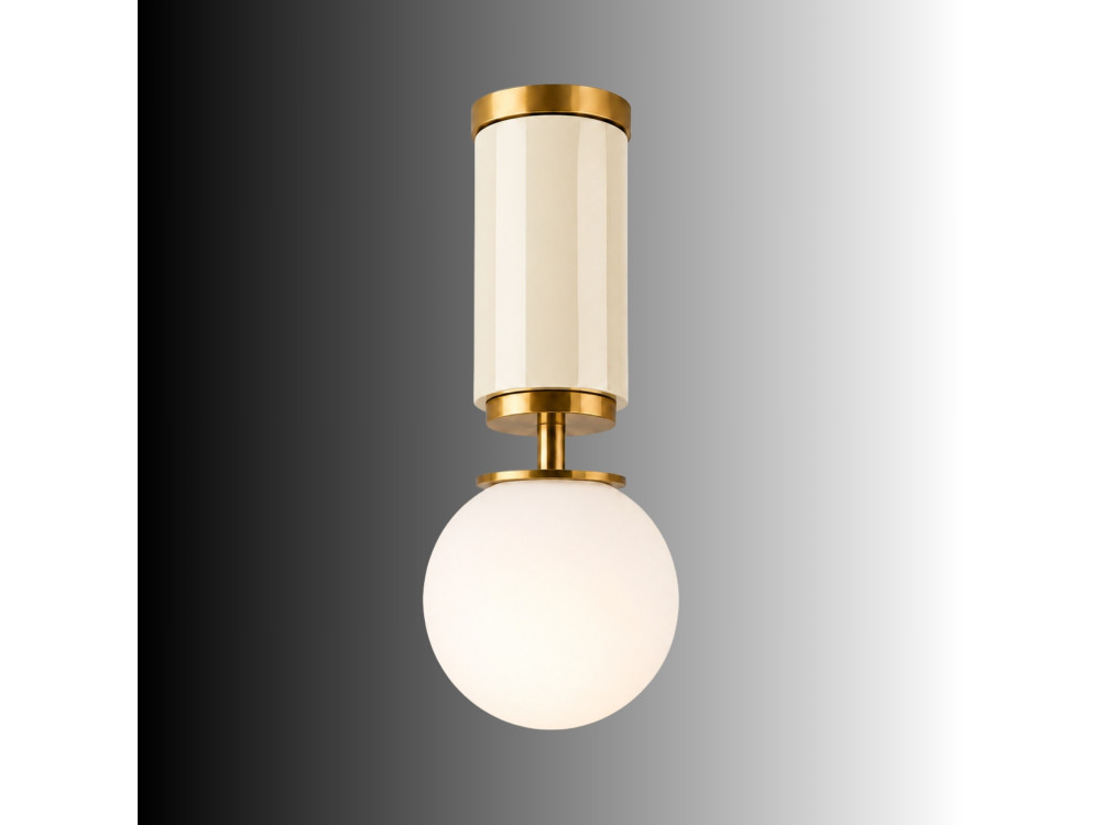 Metalen plafondlamp "Moira" - 15 x 15 x 38 cm - Beige