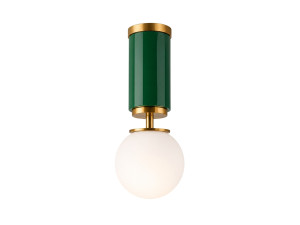 Metalen plafondlamp "Moira" - 15 x 15 x 38 cm - Groen