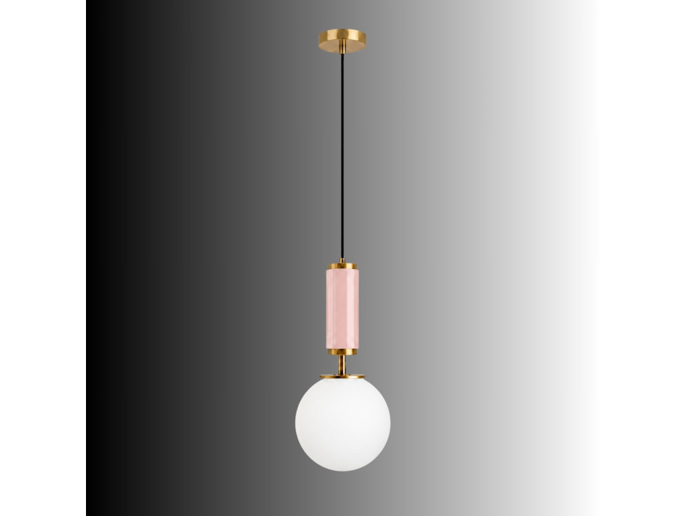 Metalen hanglamp "Moira" - 15 x 15 x 120 cm - Roze