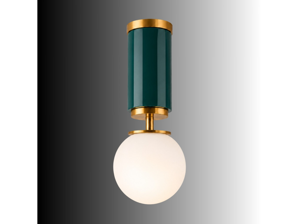 Metalen plafondlamp "Moira" - 15 x 15 x 38 cm - Groen