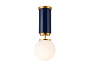Metalen plafondlamp "Moira" - 15 x 15 x 38 cm - Blauw