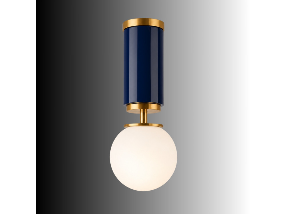 Metalen plafondlamp "Moira" - 15 x 15 x 38 cm - Blauw