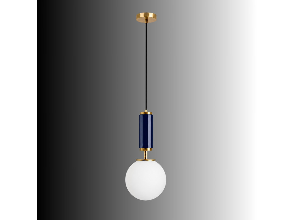 Metalen hanglamp "Moira" - 15 x 15 x 120 cm - Blauw