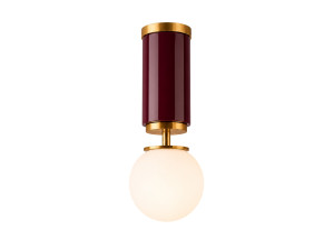 Metalen plafondlamp "Moira" - 15 x 15 x 38 cm - Rood