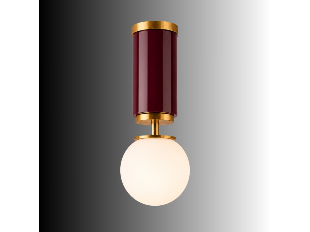 Metalen plafondlamp "Moira" - 15 x 15 x 38 cm - Rood