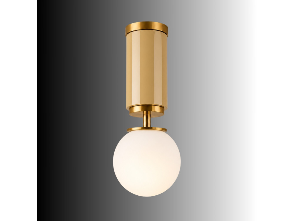 Metalen plafondlamp "Moira" - 15 x 15 x 38 cm - Geel