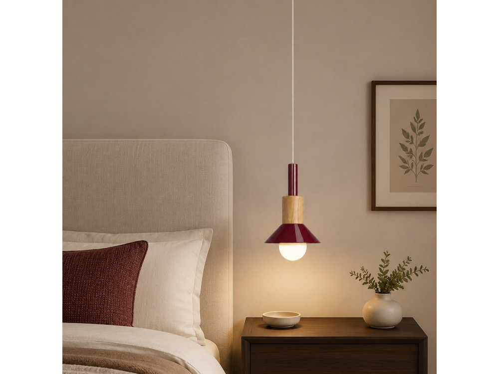 Metalen hanglamp "Elwood" - 14 x 26 cm - Rood