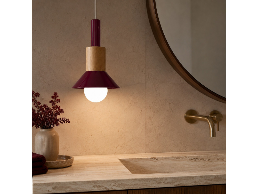 Metalen hanglamp "Elwood" - 14 x 26 cm - Rood