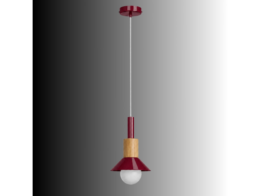 Metalen hanglamp "Elwood" - 14 x 26 cm - Rood