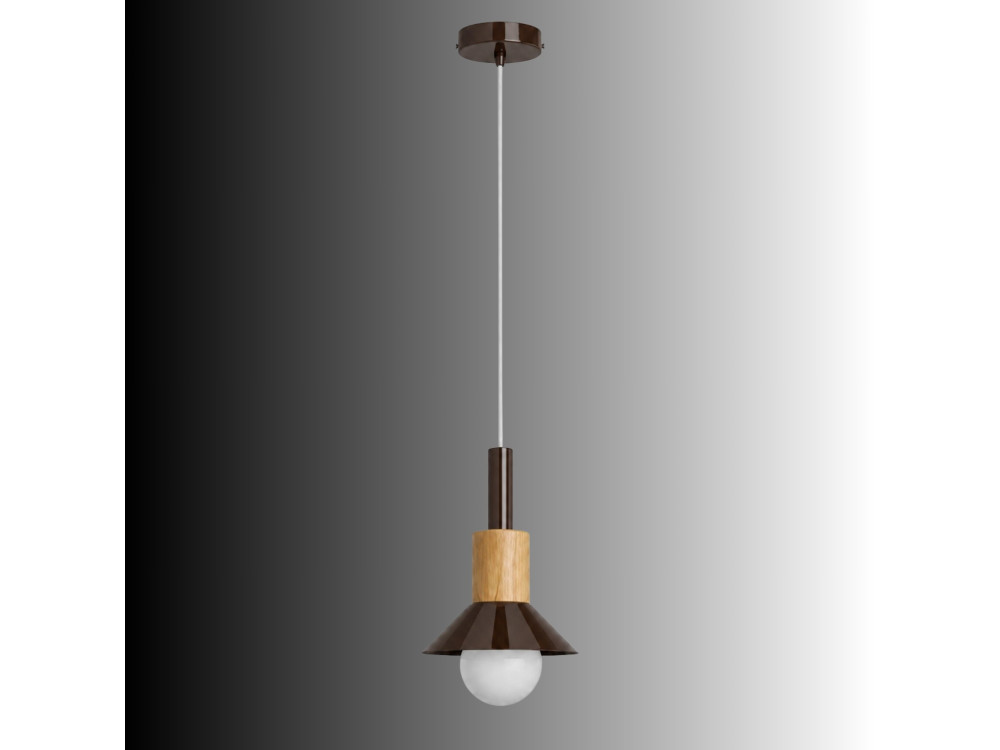 Metalen hanglamp "Elwood" - 14 x 26 cm - Bruin