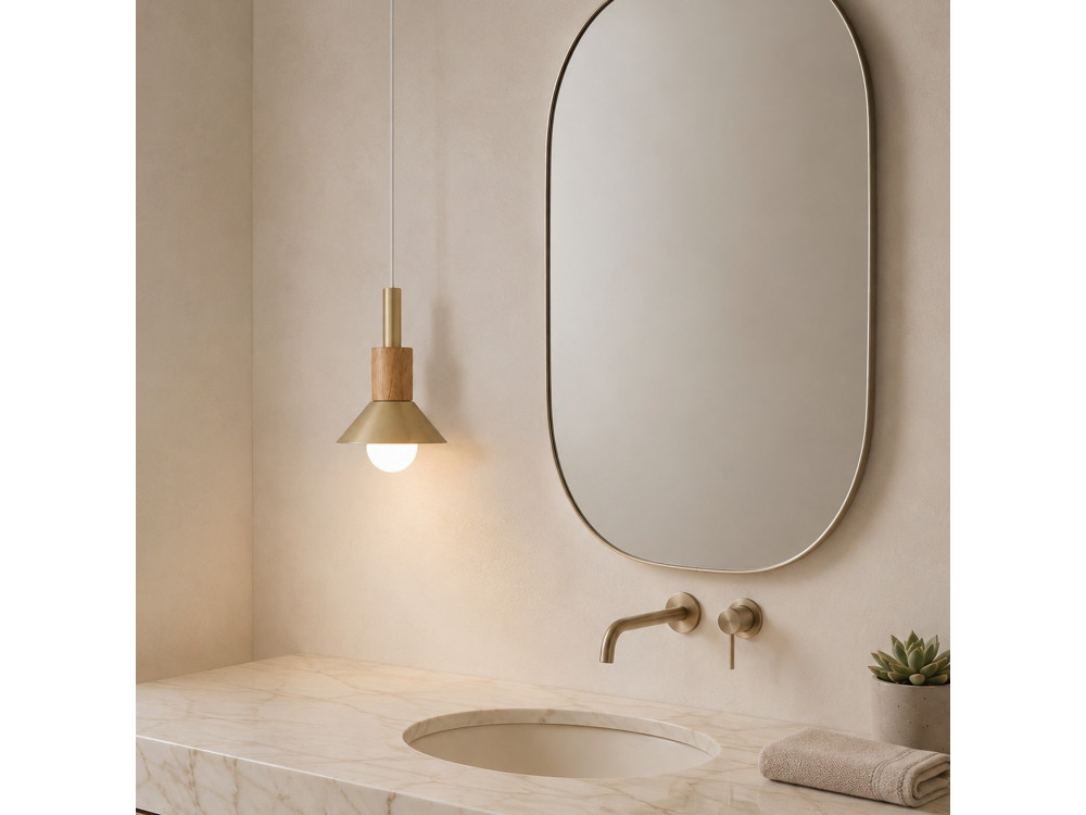 Metalen hanglamp "Elwood" - 14 x 26 cm - Geel