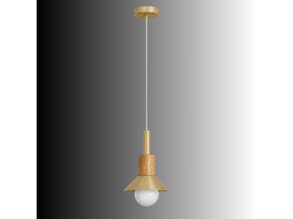 Metalen hanglamp "Elwood" - 14 x 26 cm - Geel