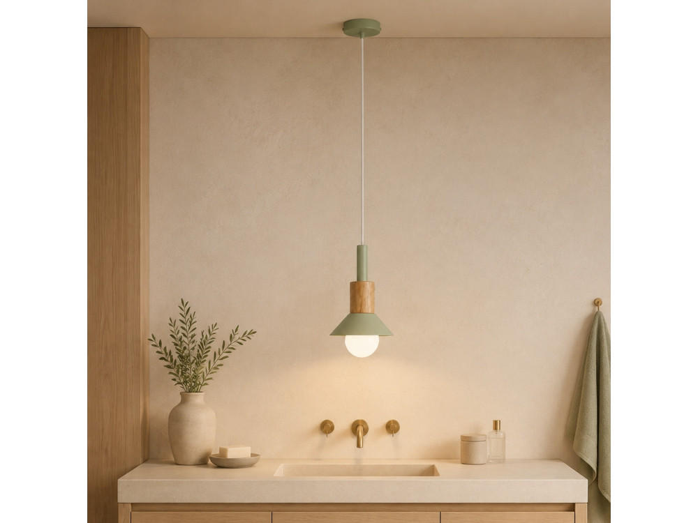Metalen hanglamp "Elwood" - 14 x 26 cm - Groen