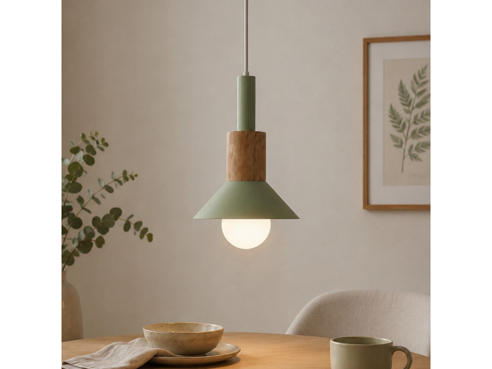 Metalen hanglamp "Elwood" - 14 x 26 cm - Groen