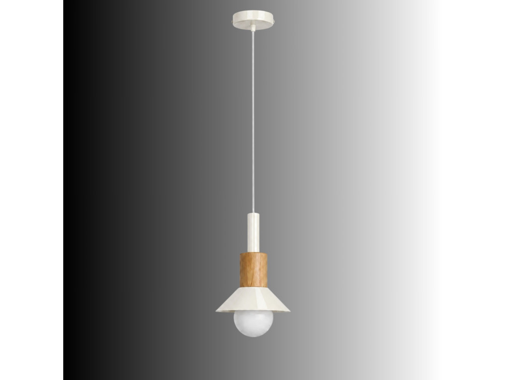 Metalen hanglamp "Elwood" - 10 x 25 cm - Beige