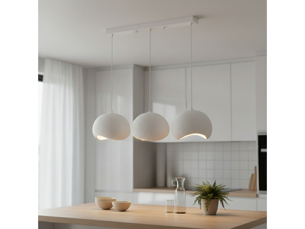 Metalen kroonluchter "Yontu" - 27 x 30 x 65 cm - Wit