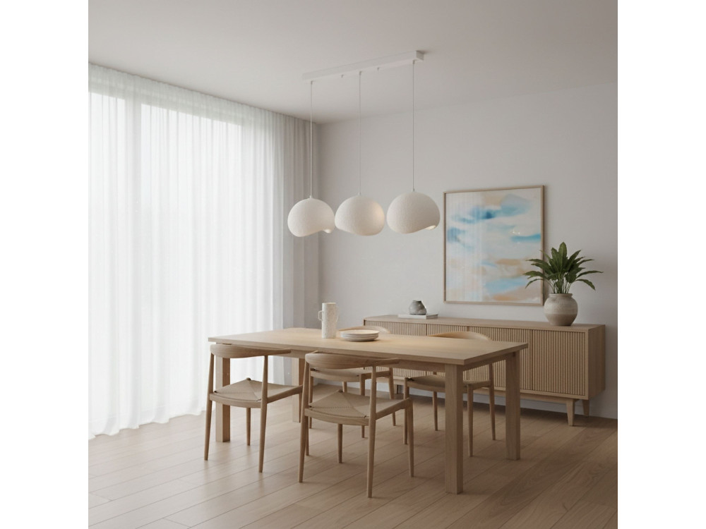 Metalen kroonluchter "Yontu" - 27 x 30 x 65 cm - Wit