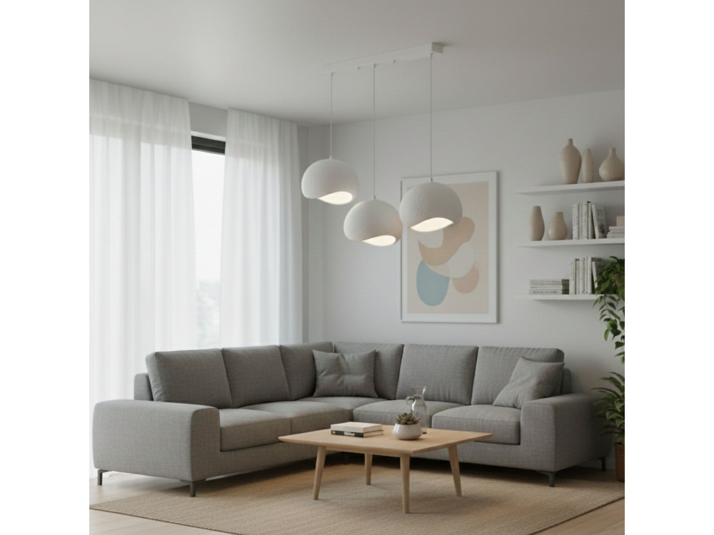 Metalen kroonluchter "Yontu" - 27 x 30 x 65 cm - Wit