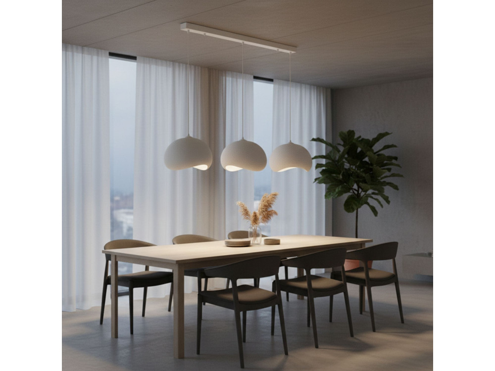 Metalen kroonluchter "Yontu" - 27 x 30 x 65 cm - Wit