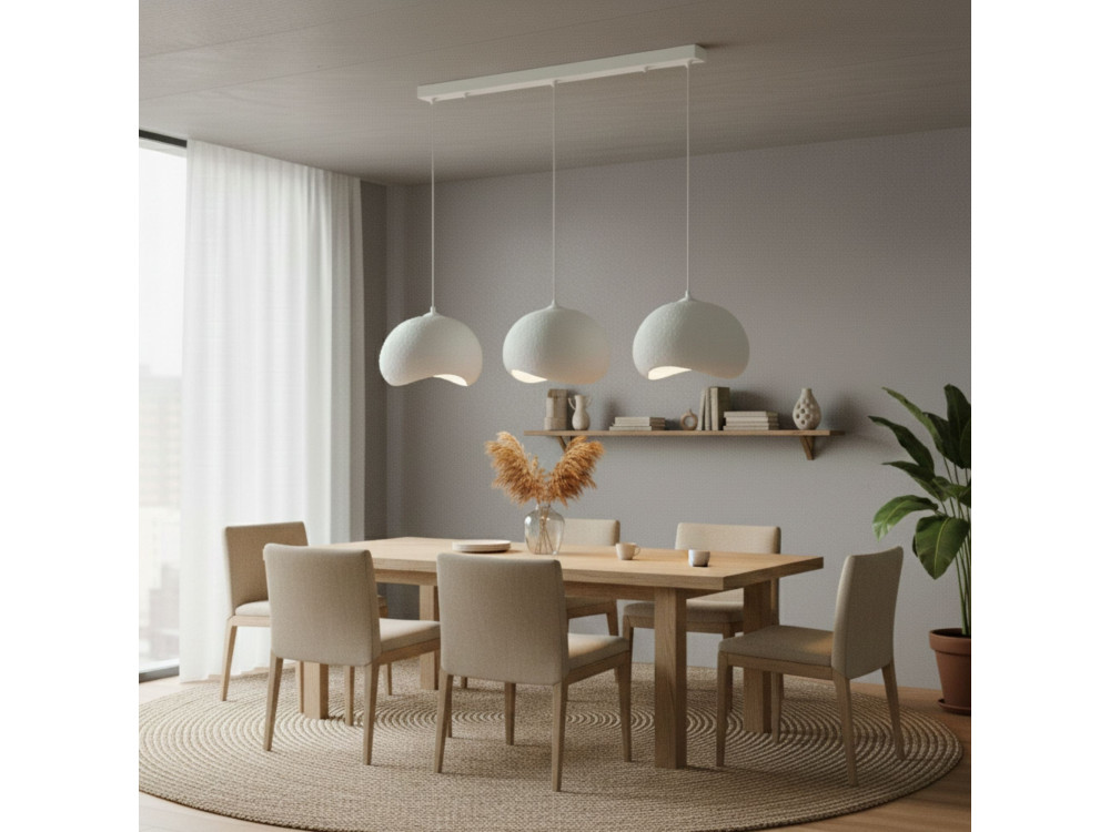 Metalen kroonluchter "Yontu" - 27 x 30 x 65 cm - Wit