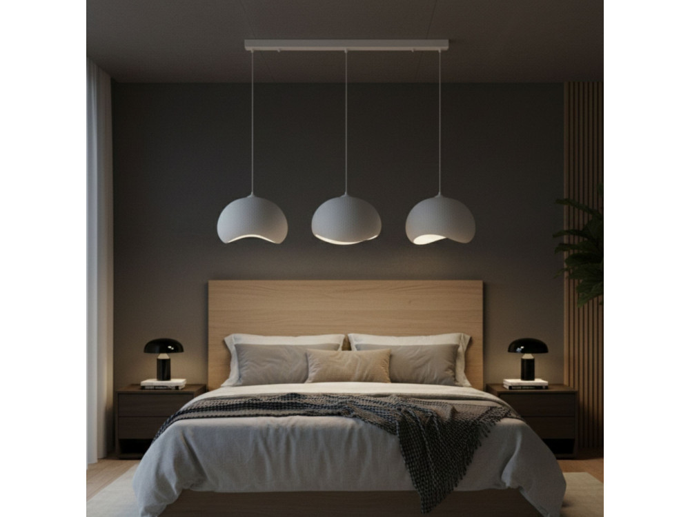 Metalen kroonluchter "Yontu" - 27 x 30 x 65 cm - Wit