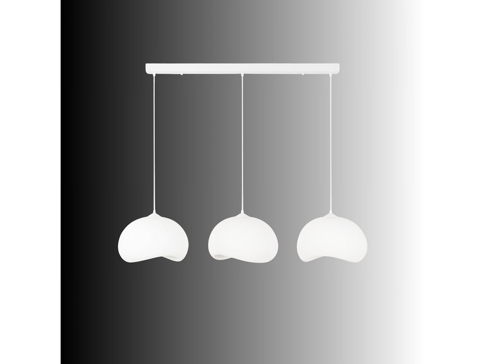 Metalen kroonluchter "Yontu" - 27 x 30 x 65 cm - Wit