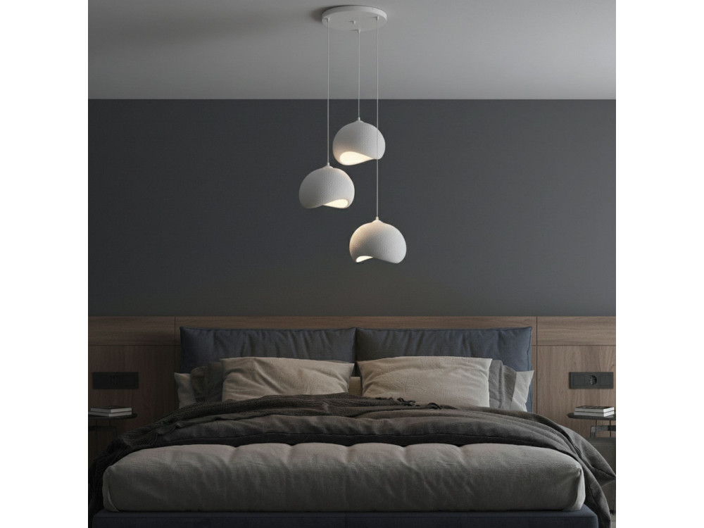 Metalen kroonluchter "Yontu" - 55 x 29 x 120 cm - Wit