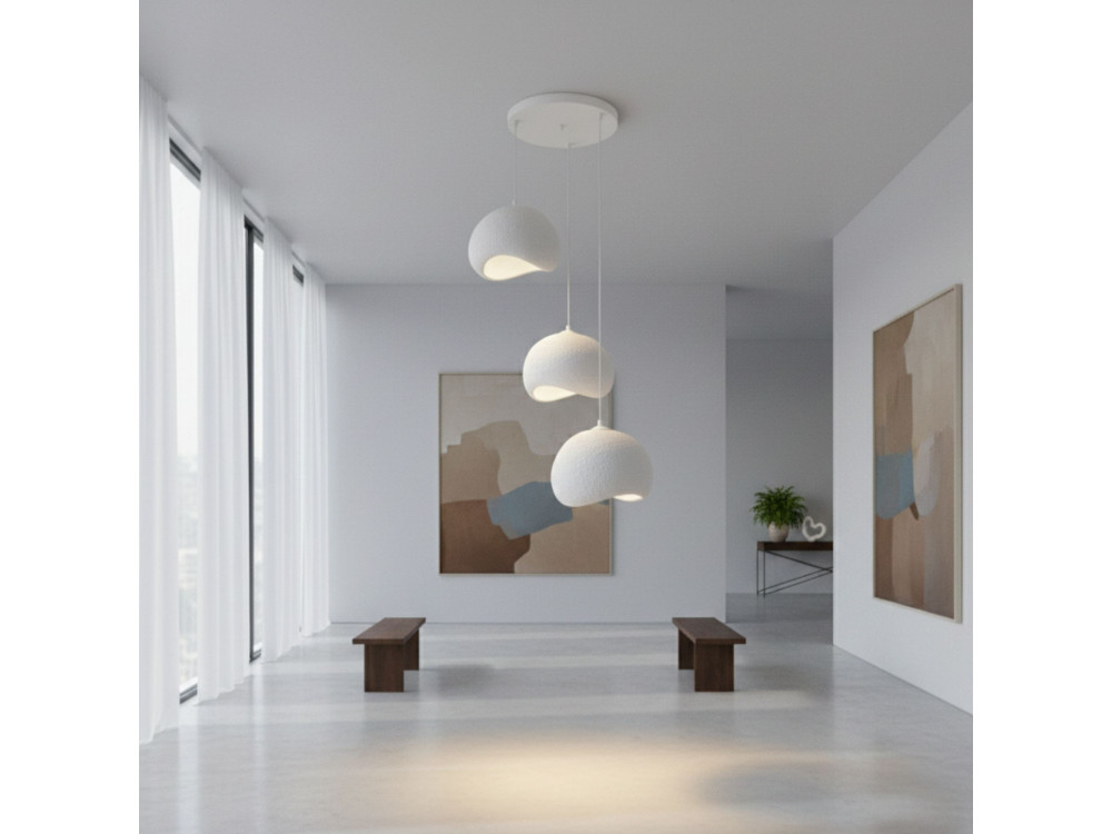 Metalen kroonluchter "Yontu" - 55 x 29 x 120 cm - Wit