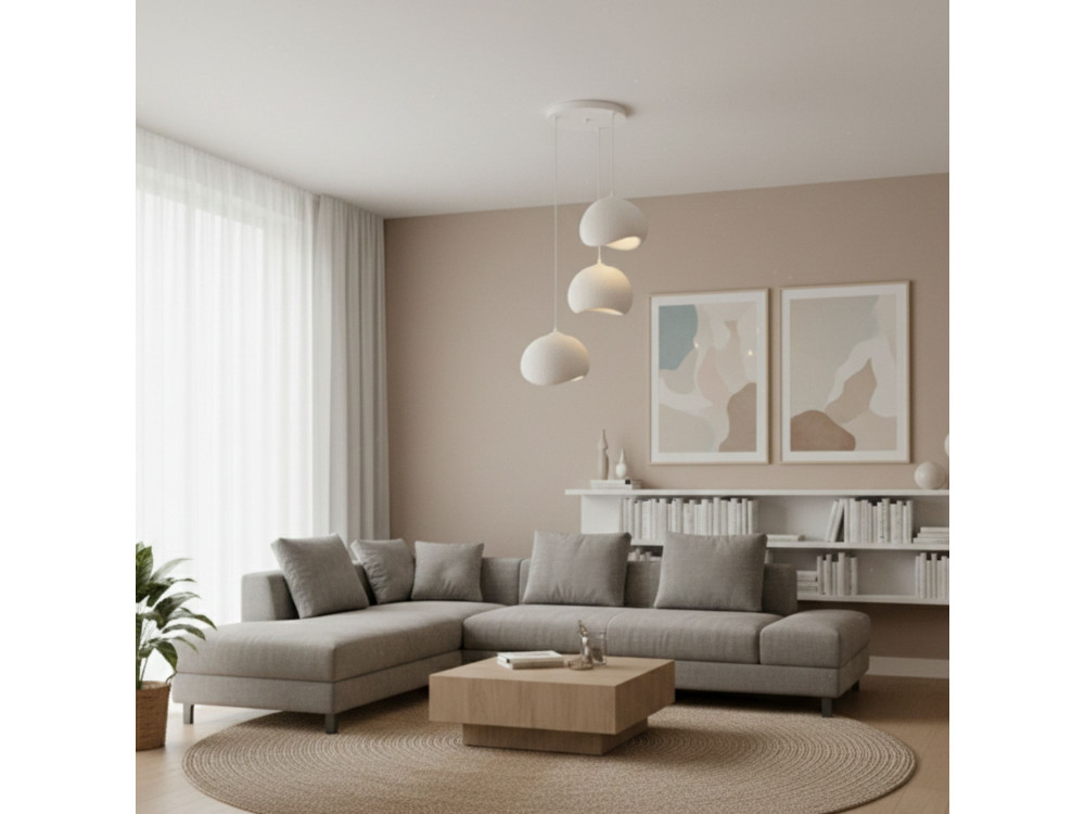 Metalen kroonluchter "Yontu" - 55 x 29 x 120 cm - Wit