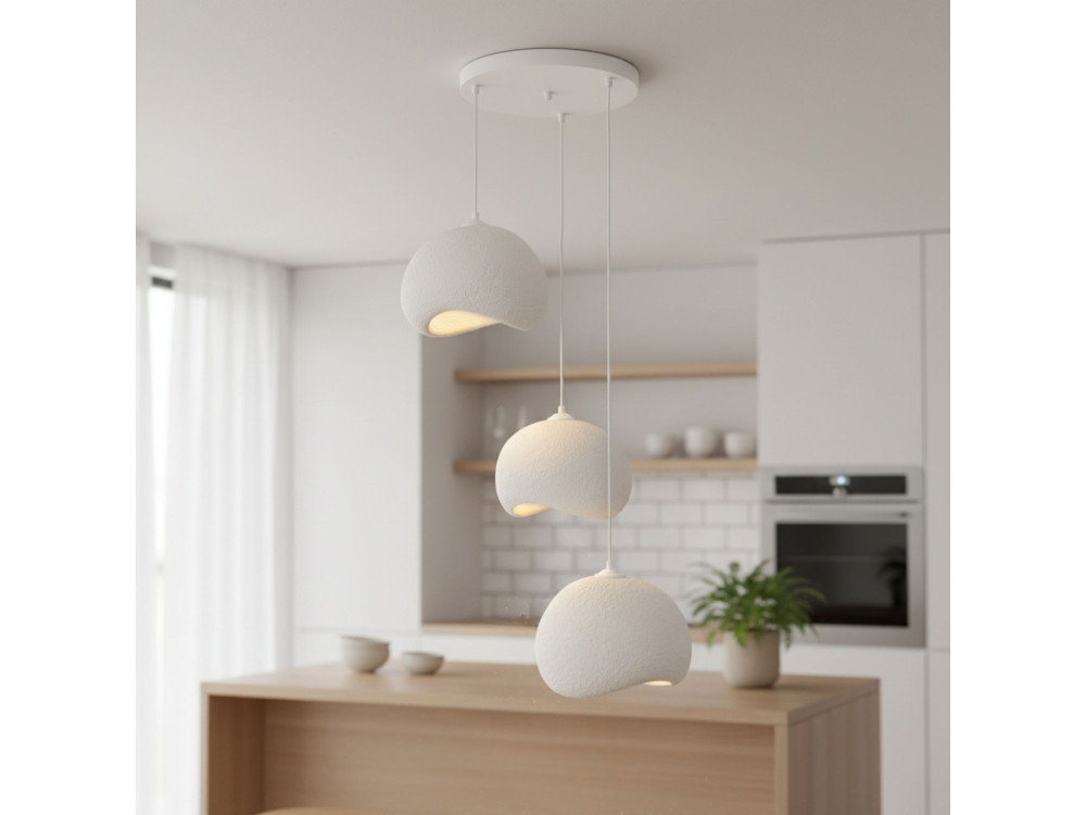 Metalen kroonluchter "Yontu" - 55 x 29 x 120 cm - Wit