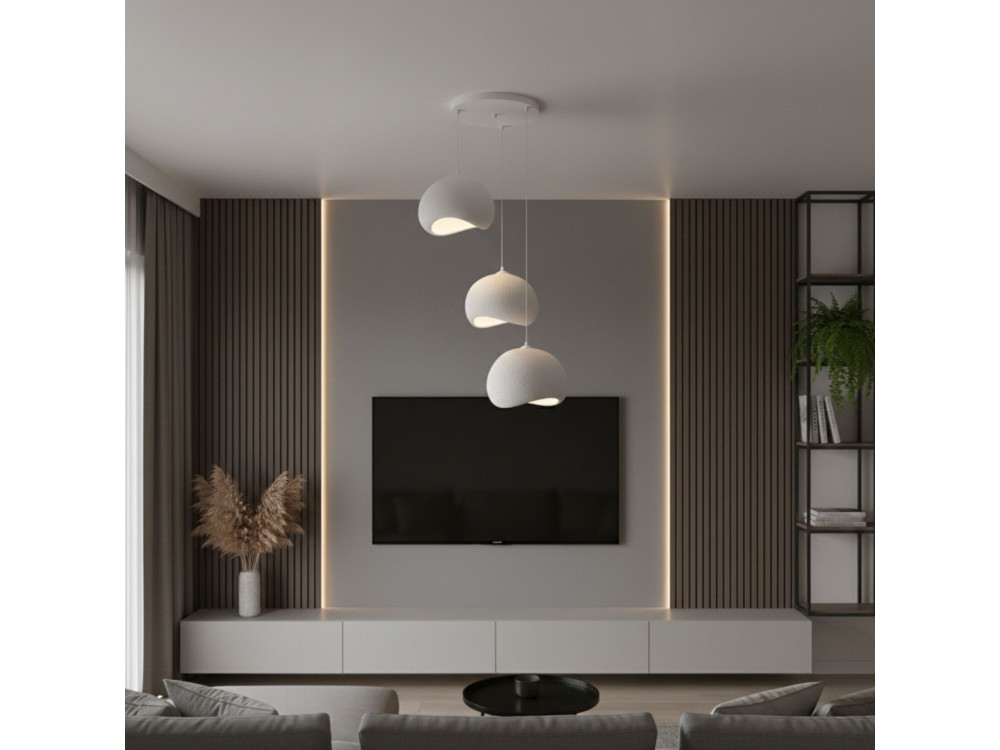 Metalen kroonluchter "Yontu" - 55 x 29 x 120 cm - Wit