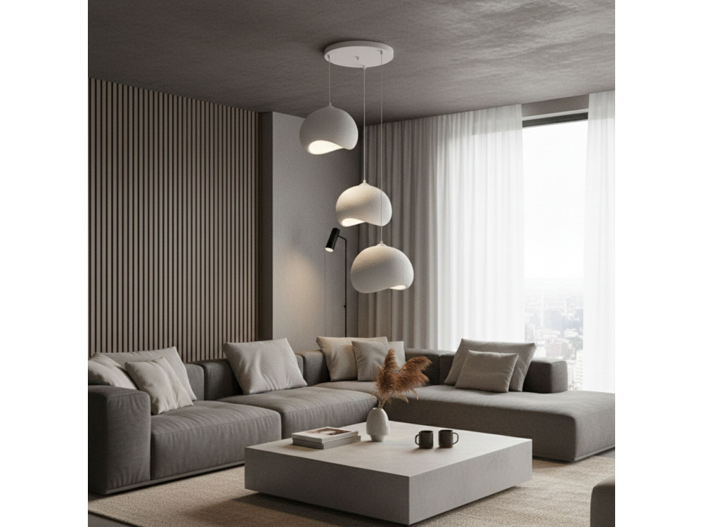 Metalen kroonluchter "Yontu" - 55 x 29 x 120 cm - Wit