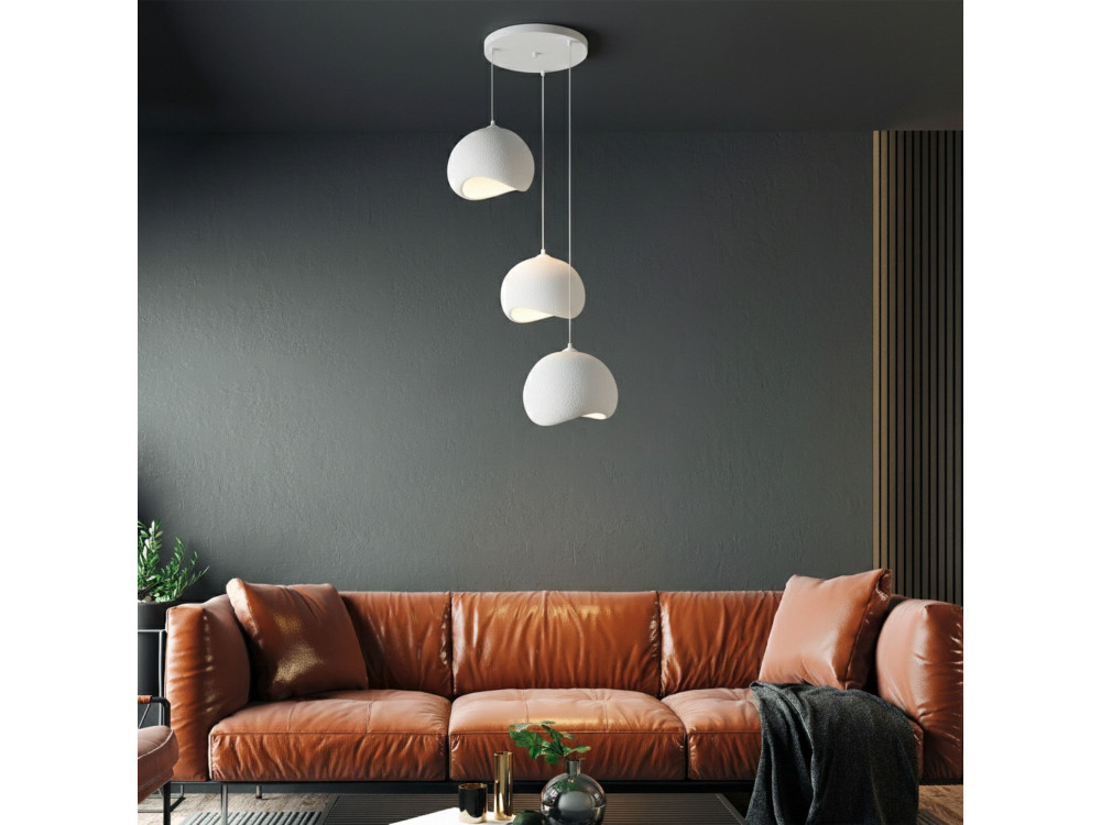 Metalen kroonluchter "Yontu" - 55 x 29 x 120 cm - Wit