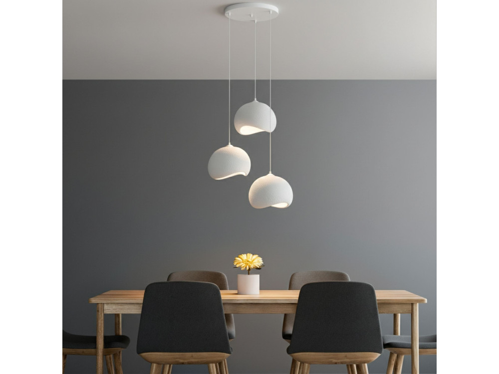 Metalen kroonluchter "Yontu" - 55 x 29 x 120 cm - Wit