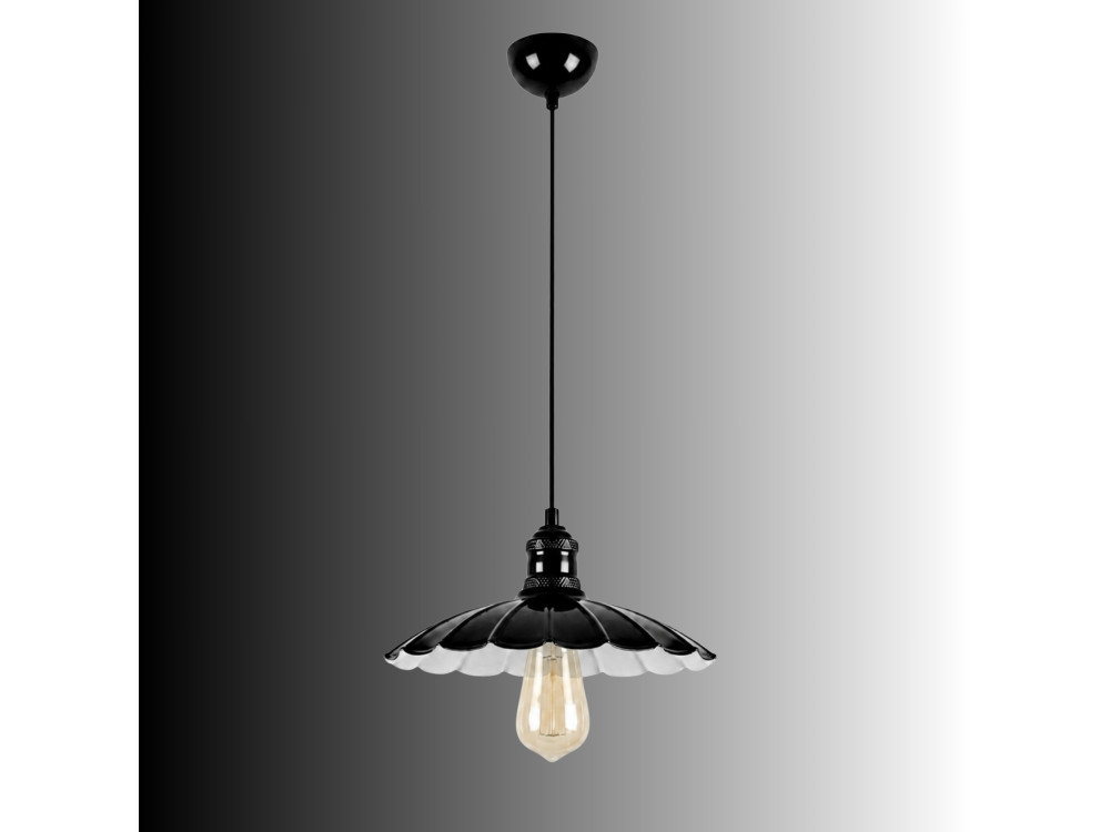 Metalen hanglamp "Volan" - 25 x 25 cm - Zwart