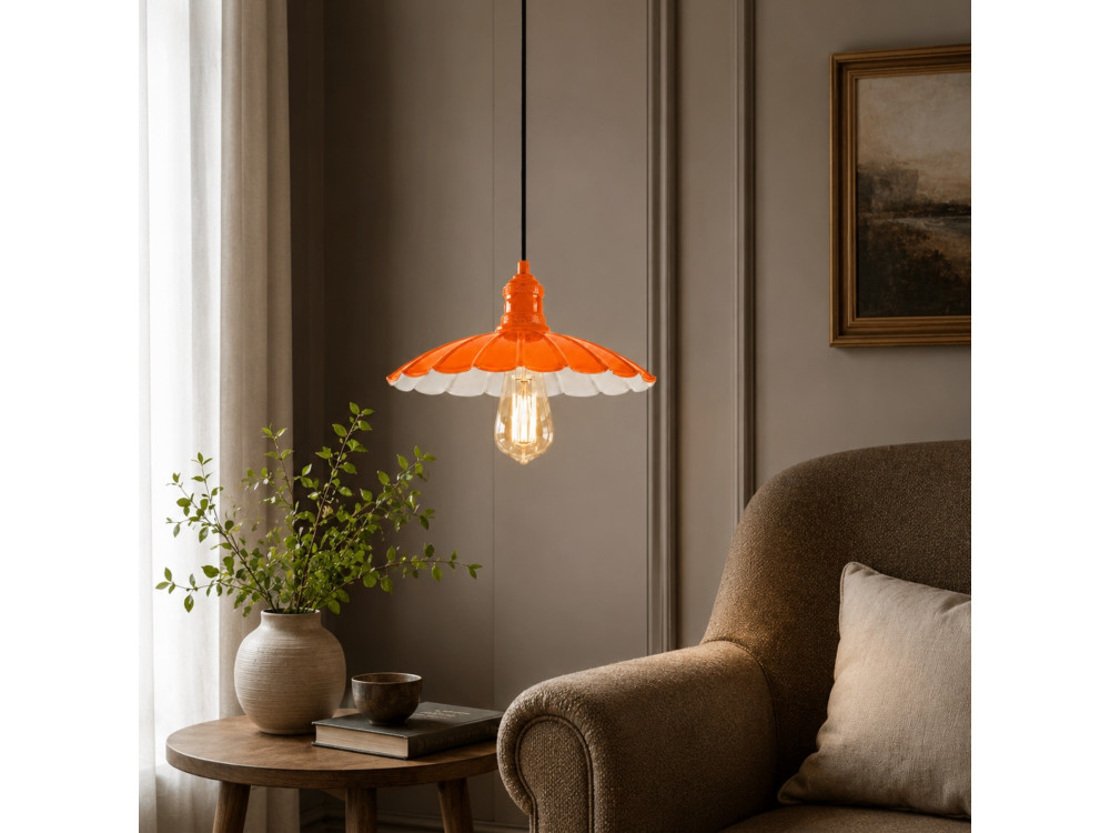 Metalen hanglamp "Volan" - 25 x 25 cm - Oranje