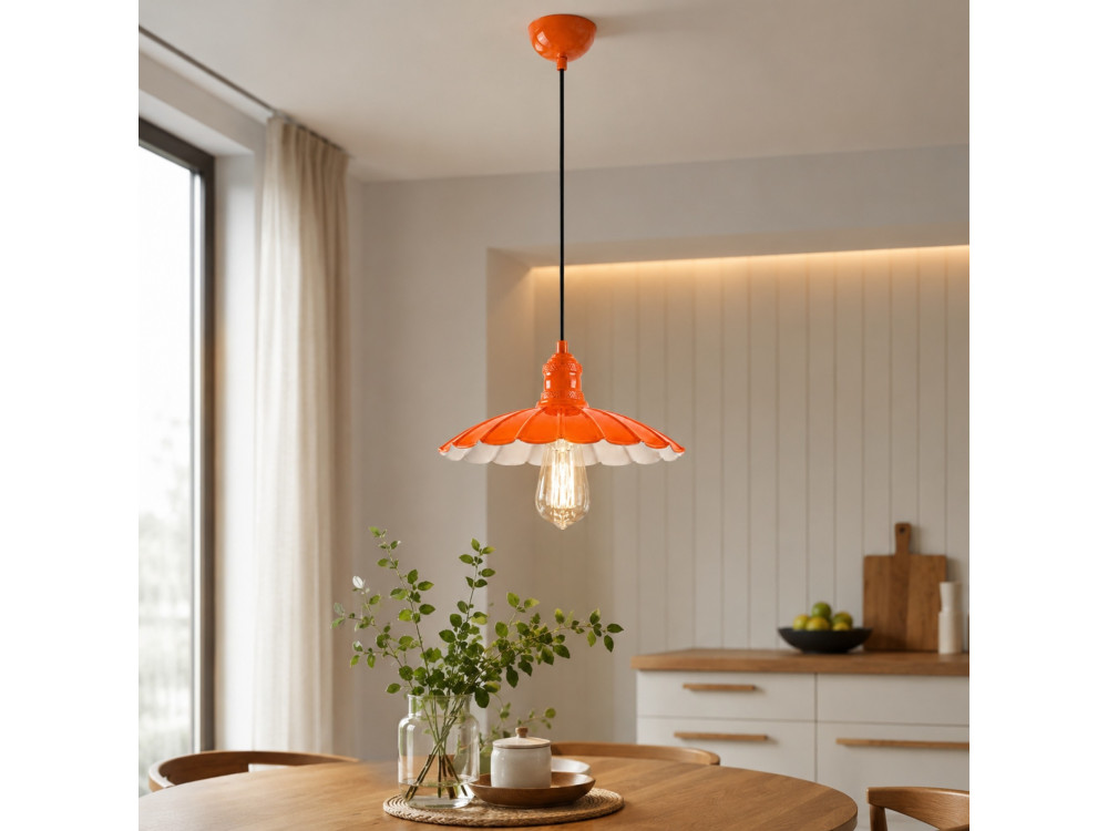 Metalen hanglamp "Volan" - 25 x 25 cm - Oranje