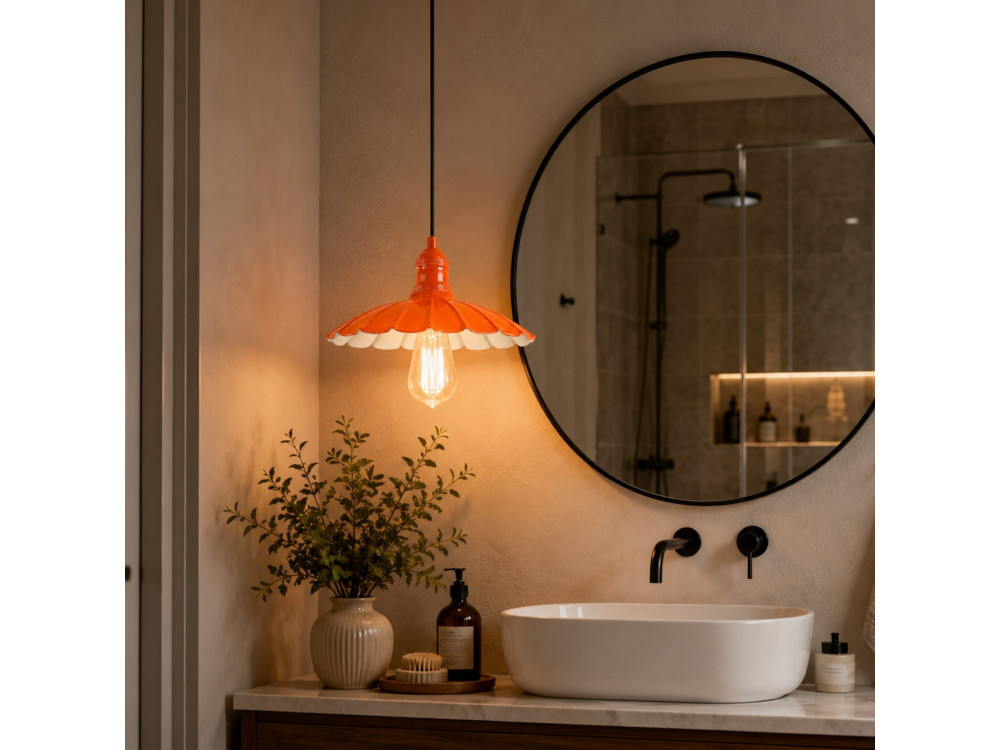 Metalen hanglamp "Volan" - 25 x 25 cm - Oranje